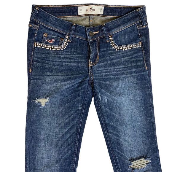 🎉Hollister Dark Wash Skinny Jeans Sz 0 - Picture 3 of 9